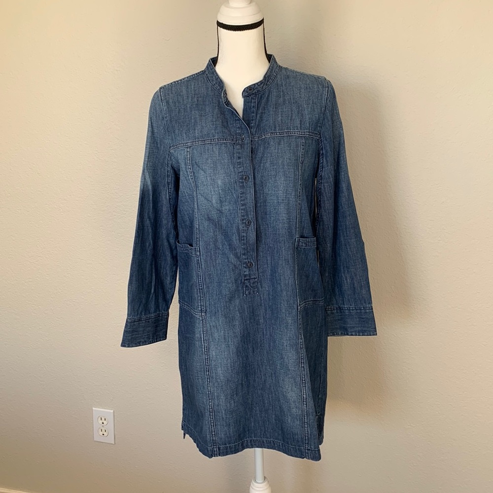 Madewell Chambray Long Sleeve Dress - Size Medium